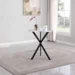 KENZO ROUND 32-INCH GALVANIZED STEEL BISTRO BAR TABLE SILVER - Image 2