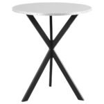 KENZO ROUND 32-INCH GALVANIZED STEEL BISTRO BAR TABLE SILVER - Image 3