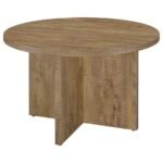 JAMESTOWN ROUND 47-INCH COMPOSITE WOOD DINING TABLE MANGO - Image 4