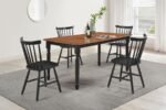 HOLLYOAK 5-PIECE RECTANGULAR DINING SET WALNUT AND BLACK