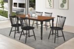 HOLLYOAK 7-PIECE RECTANGULAR DINING SET WALNUT AND BLACK