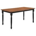 HOLLYOAK 7-PIECE RECTANGULAR DINING SET WALNUT AND BLACK - Image 3