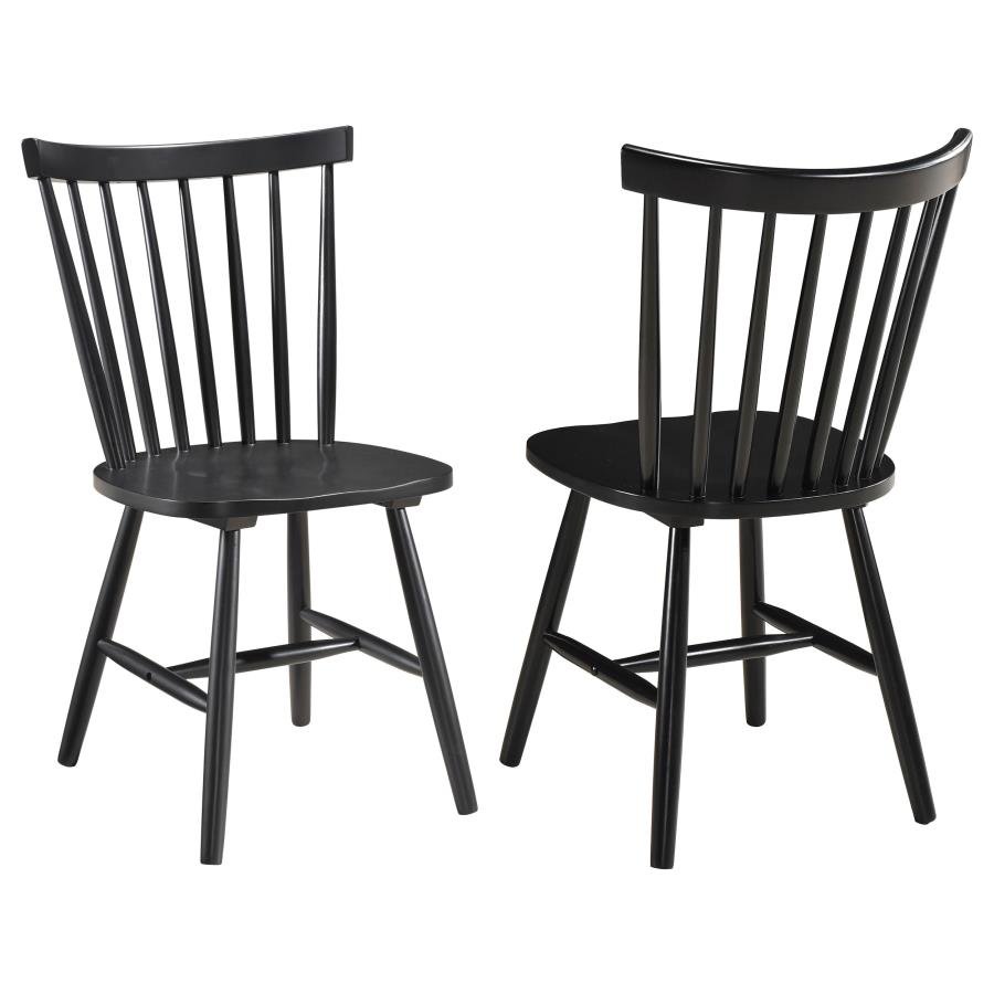 183042_001x900.jpg HOLLYOAK WINDSOR WOOD DINING SIDE CHAIR BLACK (SET OF 2) - Image 1