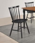 HOLLYOAK WINDSOR WOOD DINING SIDE CHAIR BLACK (SET OF 2) - Image 2