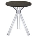 EDGERTON ROUND 35-INCH PUB HEIGHT BISTRO BAR TABLE DARK OAK - Image 3