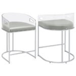 THERMOSOLIS CLEAR ACRYLIC COUNTER CHAIR CHROME (SET OF 2)