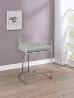 THERMOSOLIS CLEAR ACRYLIC COUNTER CHAIR CHROME (SET OF 2) - Image 2