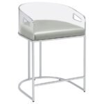 THERMOSOLIS CLEAR ACRYLIC COUNTER CHAIR CHROME (SET OF 2) - Image 3