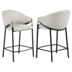 CHADWICK FABRIC UPHOLSTERED COUNTER CHAIR BEIGE (SET OF 2)