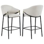 CHADWICK FABRIC UPHOLSTERED BAR CHAIR BEIGE (SET OF 2)