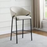 CHADWICK FABRIC UPHOLSTERED BAR CHAIR BEIGE (SET OF 2) - Image 2