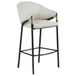 CHADWICK FABRIC UPHOLSTERED BAR CHAIR BEIGE (SET OF 2) - Image 3