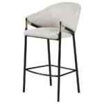 CHADWICK FABRIC UPHOLSTERED BAR CHAIR BEIGE (SET OF 2) - Image 5