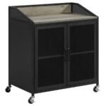 ARLETTE 2-DOOR MOBILE HOME BAR WINE CABINET SANDY BLACK