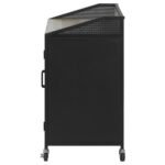 ARLETTE 2-DOOR MOBILE HOME BAR WINE CABINET SANDY BLACK - Image 7