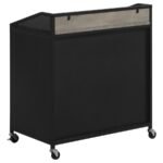 ARLETTE 2-DOOR MOBILE HOME BAR WINE CABINET SANDY BLACK - Image 8