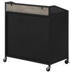 ARLETTE 2-DOOR MOBILE HOME BAR WINE CABINET SANDY BLACK - Image 9