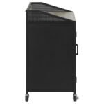 ARLETTE 2-DOOR MOBILE HOME BAR WINE CABINET SANDY BLACK - Image 10