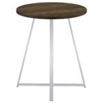 BURKHART ROUND 35-INCH PUB HEIGHT BISTRO BAR TABLE BROWN OAK - Image 5