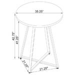 BURKHART ROUND 35-INCH PUB HEIGHT BISTRO BAR TABLE BROWN OAK - Image 7