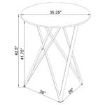 BEXTER ROUND 35-INCH FAUX MARBLE BISTRO BAR TABLE CHROME - Image 7