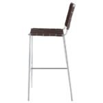 ADELAIDE UPHOLSTERED PUB HEIGHT BAR STOOL BROWN AND CHROME - Image 5