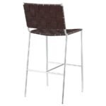 ADELAIDE UPHOLSTERED PUB HEIGHT BAR STOOL BROWN AND CHROME - Image 7