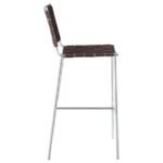 ADELAIDE UPHOLSTERED PUB HEIGHT BAR STOOL BROWN AND CHROME - Image 8
