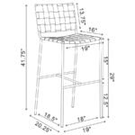 ADELAIDE UPHOLSTERED PUB HEIGHT BAR STOOL BROWN AND CHROME - Image 12