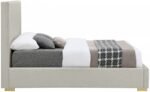 Crosby Linen Textured Fabric Upholstered Bed - Image 5