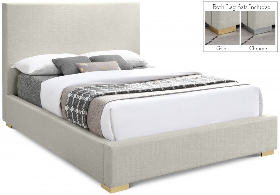 18481.jpg Crosby Linen Textured Fabric Upholstered Bed - Image 1