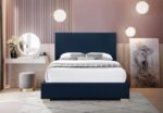 Crosby Linen Textured Fabric Upholstered Bed - Image 4