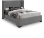 Oxford Linen Textured Fabric Upholstered Bed