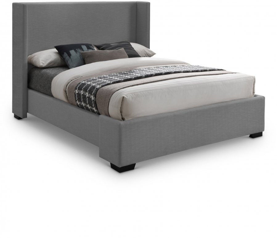 18501.jpg Oxford Linen Textured Fabric Upholstered Bed - Image 1
