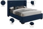Oxford Linen Textured Fabric Upholstered Bed - Image 10