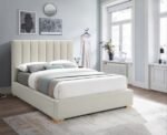 Pierce Linen Textured Fabric Upholstered Bed - Image 3