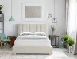 Pierce Linen Textured Fabric Upholstered Bed - Image 5