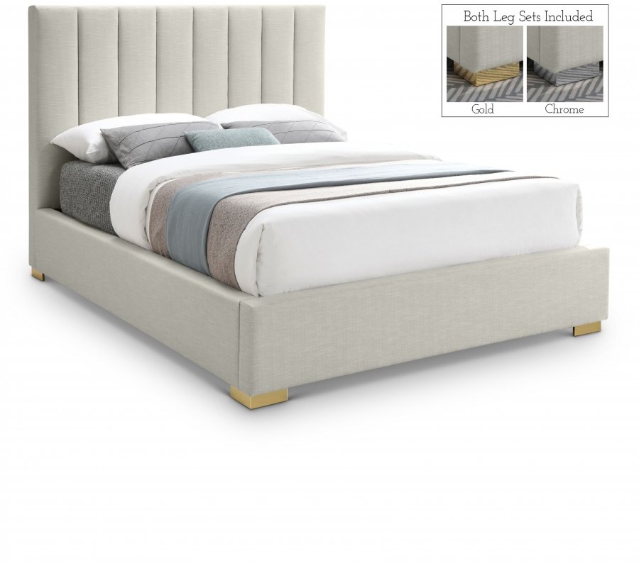 18511.jpg Pierce Linen Textured Fabric Upholstered Bed - Image 1