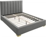 Pierce Linen Textured Fabric Upholstered Bed - Image 9