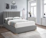 Pierce Linen Textured Fabric Upholstered Bed - Image 3
