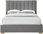 Pierce Linen Textured Fabric Upholstered Bed - Image 4