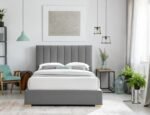 Pierce Linen Textured Fabric Upholstered Bed - Image 5