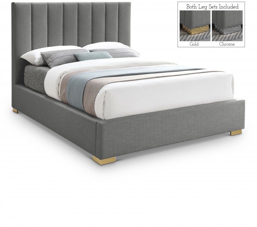 18516.jpg Pierce Linen Textured Fabric Upholstered Bed - Image 1
