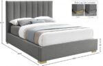 Pierce Linen Textured Fabric Upholstered Bed - Image 10