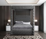 Royal Velvet Upholstered Bed - Image 4
