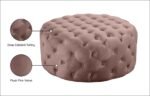 Addison Velvet Upholstered Ottoman - Image 4
