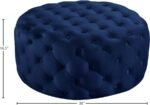 Addison Velvet Upholstered Ottoman - Image 3