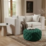 Addison Velvet Upholstered Ottoman - Image 2