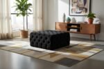 Ariel Velvet Upholstered Ottoman - Image 2