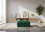 Ariel Velvet Upholstered Ottoman - Image 2